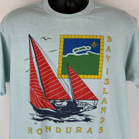 Vintage Other - Vintage 1980s 90s Bay Islands Honduras Sailboat XL X-Large T Shirt Yacht Sailing